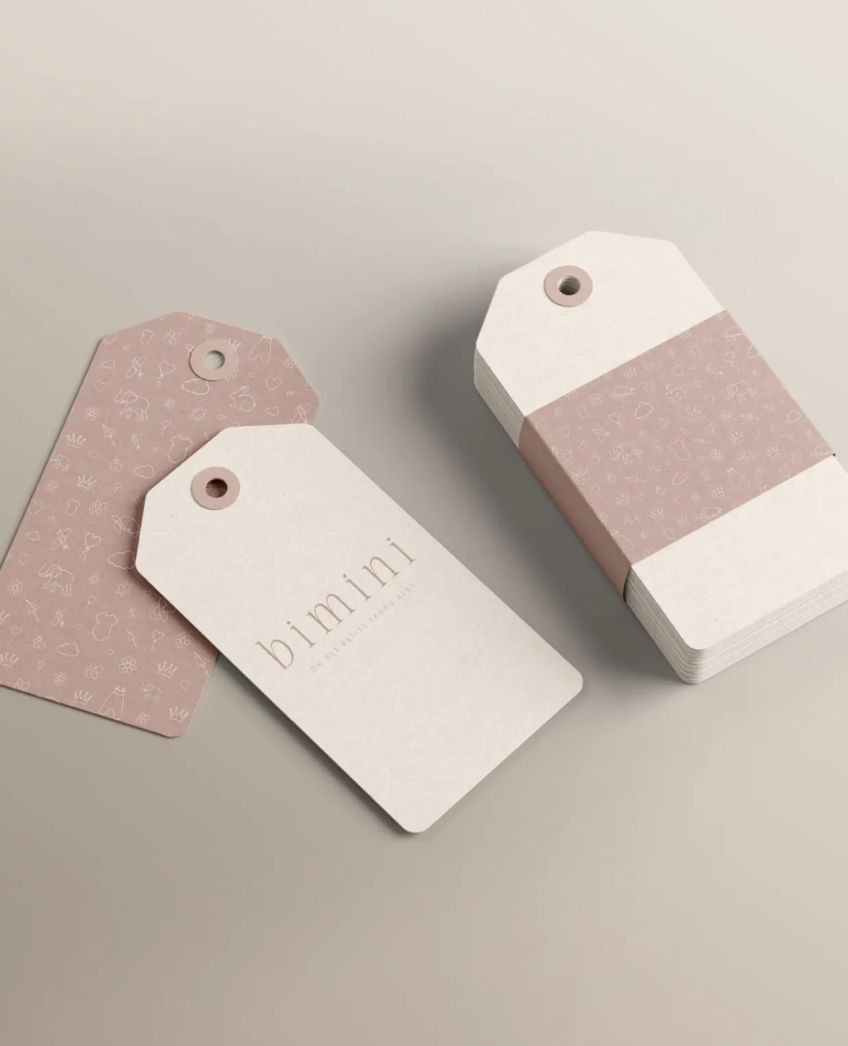 Etiquetas y packaging de Bimini, tienda de ropa de bebé